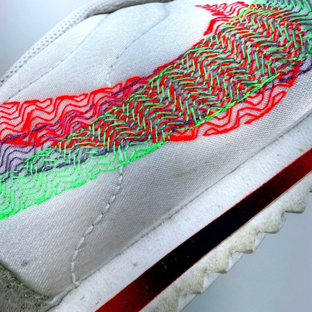 Nike Cortez Be True Rainbow Swoosh White Retro Y2K Sneakers Youth‎ 2.5Y